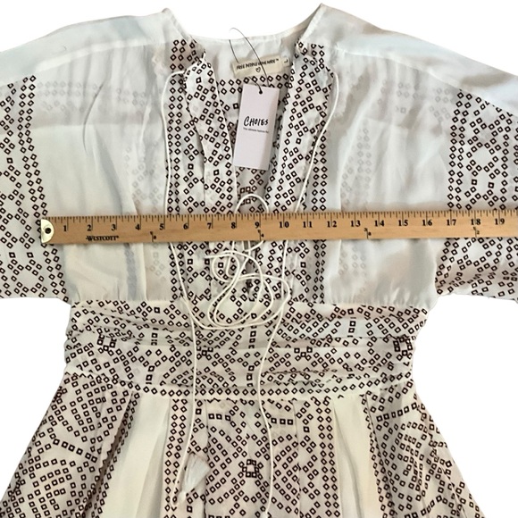 NWT Free People Kimono Maxi Dress in Pearl and Brown - Picture 2 of 16